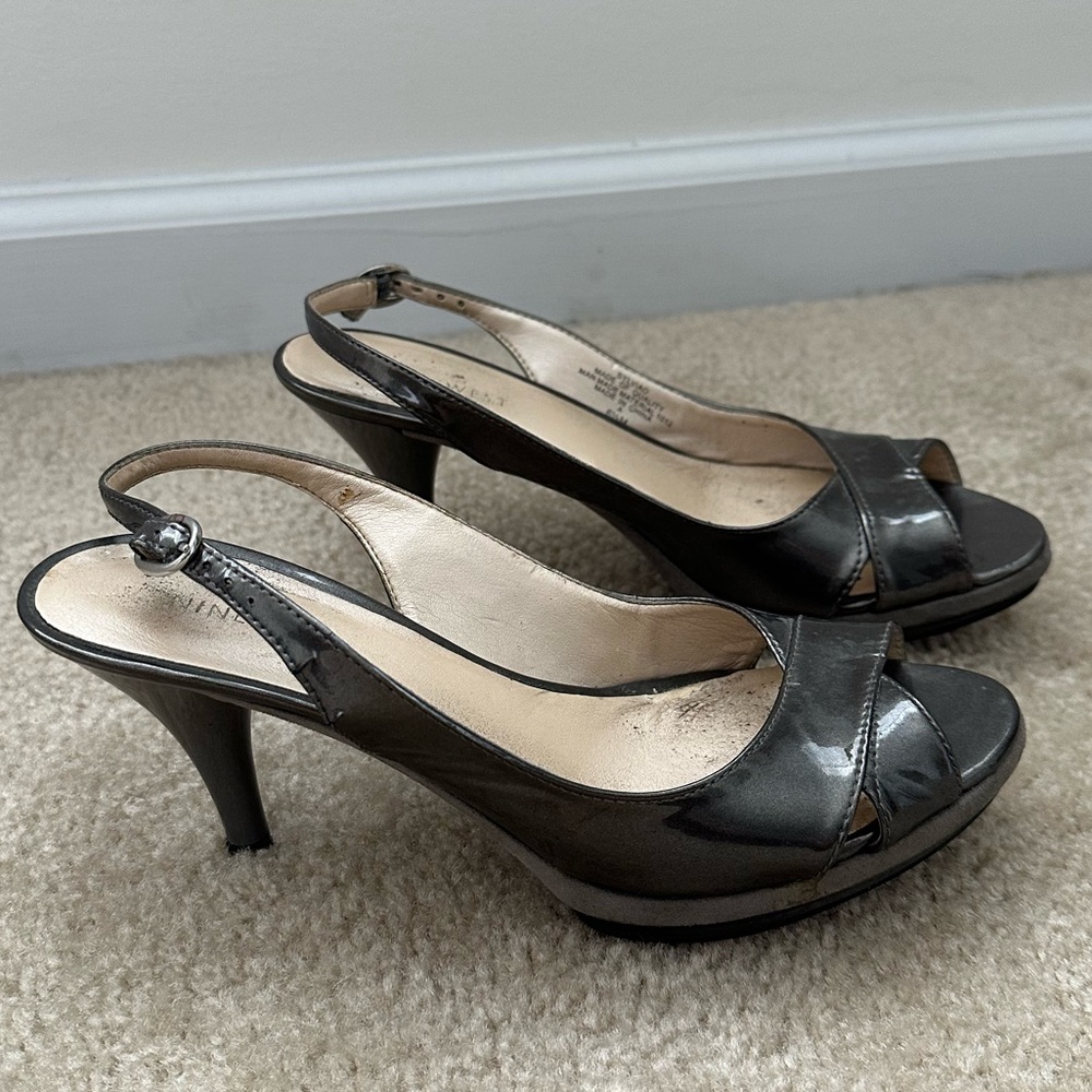 Nine West Slingback Open Toe Heels Size 6.5